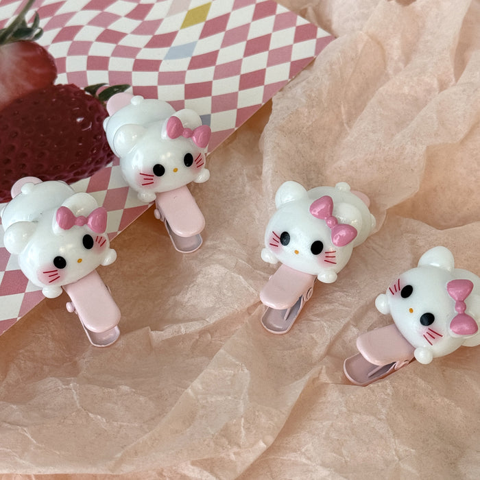 Wholesale Cute White Three-Dimensional Cat Hair Clips