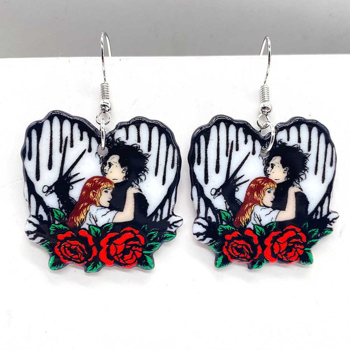 Wholesale Acrylic Earrings Ghost Bride Zombie Couple Earrings Valentine' s Day  Earrings Jewelry