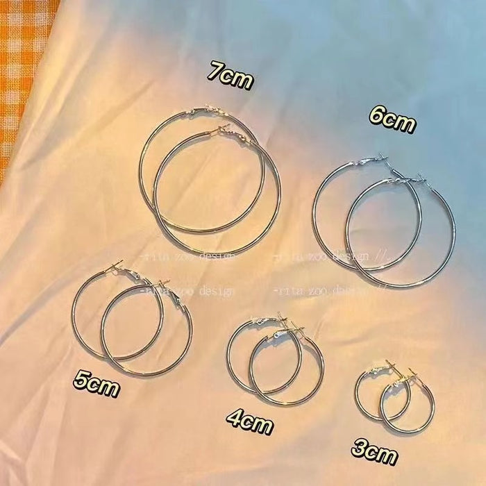 Wholesale Exaggerated Plain Hoop Earrings High-end JDC-ES-XDN008