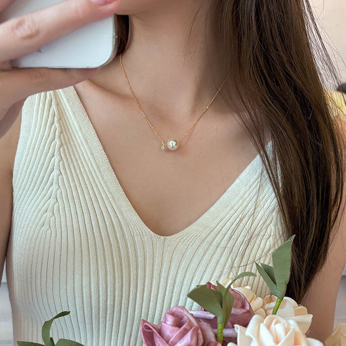 Wholesale Pearl Sparkling Diamond Necklace