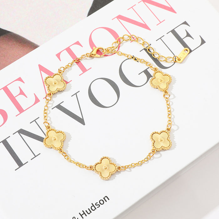 Wholesale 10pcs Alloy Four-Leaf Clover Petal Bracelet