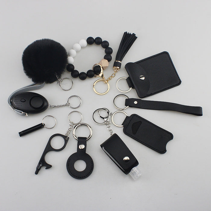 Wholesale Hair Ball Diamond Heart Multifunctional DIY 11-piece Keychain JDC-KC-TouMS050