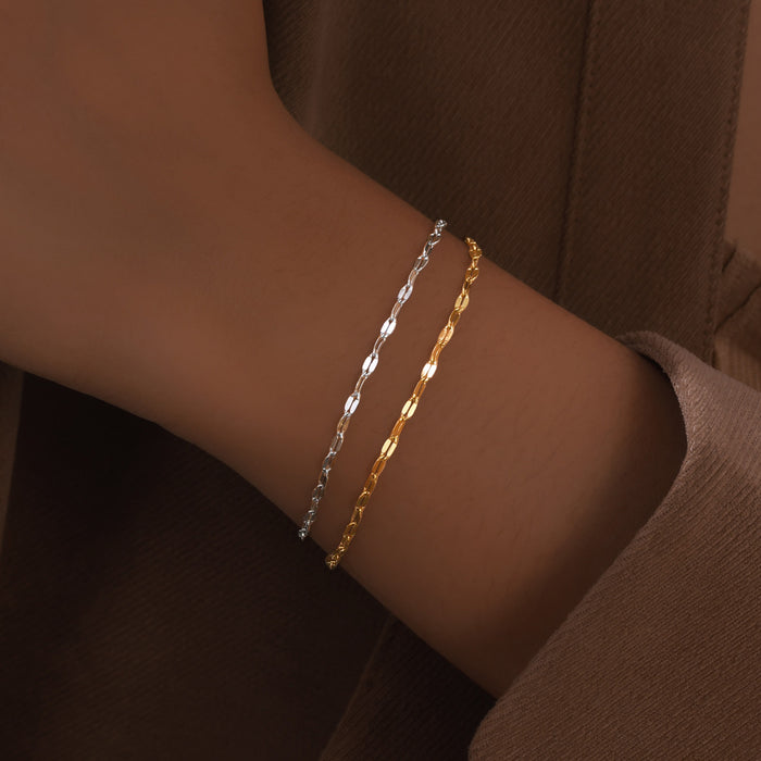 Wholesale Jewelry Stainless Steel Chain Bracelet Gold Simple Versatile Accessory