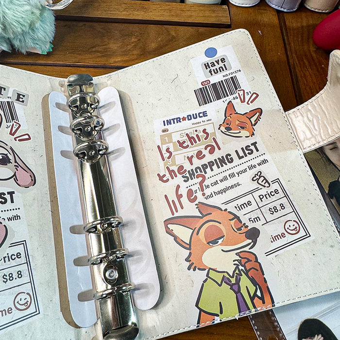 Wholesale PU Leather A6 Loose-Leaf Notebook - Stylish Cartoon Journal