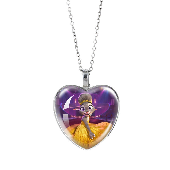 Wholesale Time Gem Heart Necklaces Pendant Sweater Chain Couple Gift