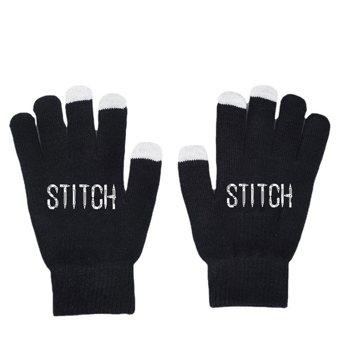 Wholesale Solid Color Printed Black Knitted Gloves JDC-GS-WuDuomei001