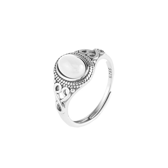 Wholesale Silver Rhyme 925 Sterling Silver Southern Red Turquoise Mongolian Ethnic Style Live Ring