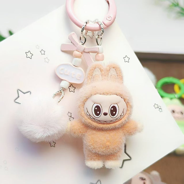 Wholesale Flocked Rabbit Keychain Backpack Charm