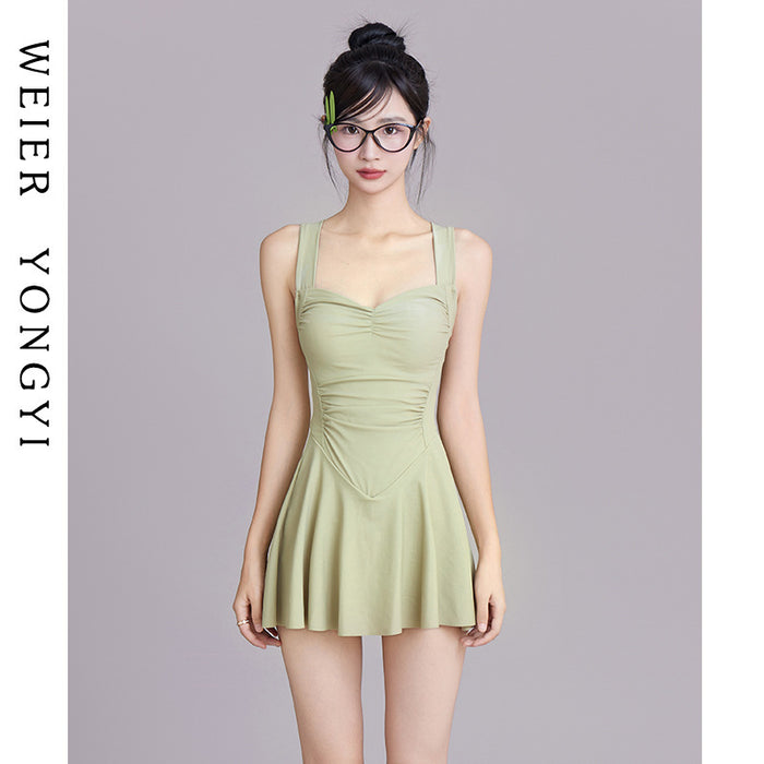 Wholesale Swimsuit one-piece skirt style flat corner fashionable hot spring swimsuit