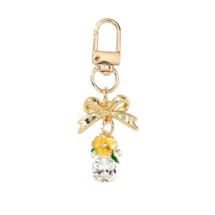 Wholesale Alloy Pearl Flower Keychain Bag Charm - Korean Style Jewelry Accessory for Women