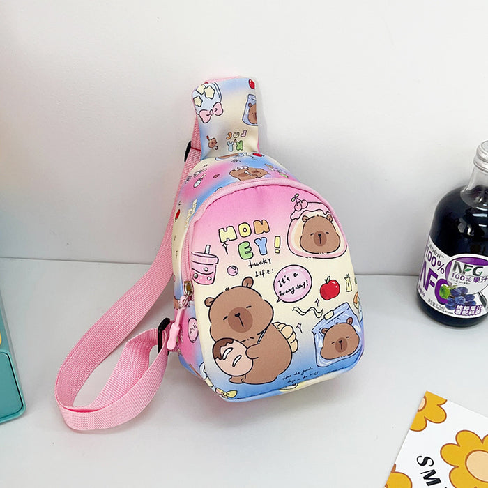 Wholesale New children' s bag cartoon pattern one-shoulder crossbody chest bag baby out for fun