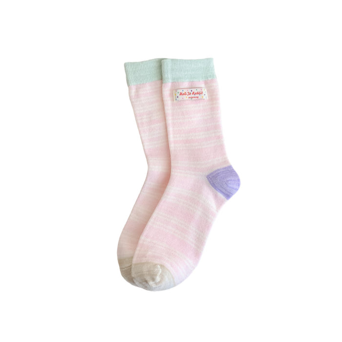 Wholesale Socks with striped fabric label, mid tube socks, versatile cotton socks for wearing outside