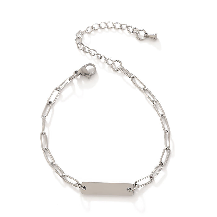 Wholesale European and American light luxury stacked stainless steel bracelet, simple smooth surface bracelet, fashionable and versatile design bracelet