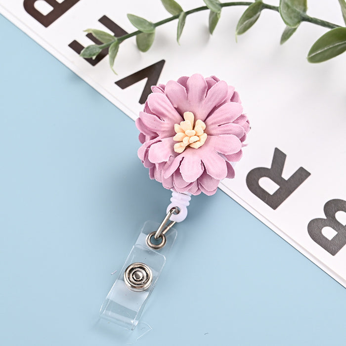 Wholesale Fabric Flower Retractable Keychain JDC-KC-ChangQi007