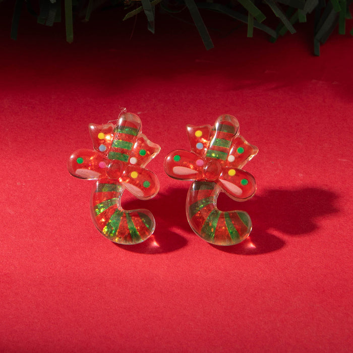Wholesale Electroplated Resin Christmas Stud Earrings Snowman Santa Tree Fashion Jewelry Accessory Gift MOQ≥2