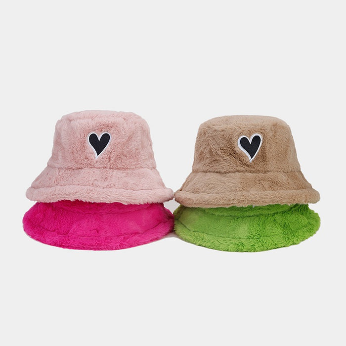 Wholesale Love Patch Plush Bucket Hat JDC-FH-LvY047