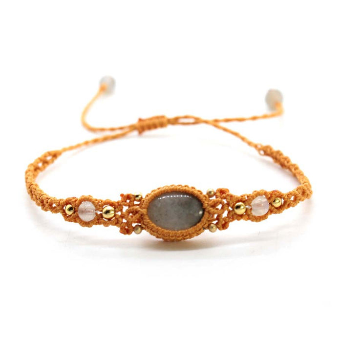Wholesale Minimalist Amethyst Gemstone Bracelet Oval Braided Stretchable Design Everyday Jewelry Accessory For Women Boutique Resale Gift