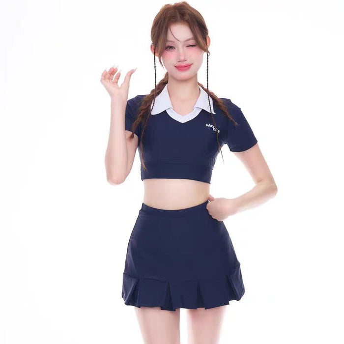 Wholesale Swimsuit Women's Split Two-piece Suit  Fresh Girl's Conservative Student Hot Spring Fashion Foreign Trade Swimsuit