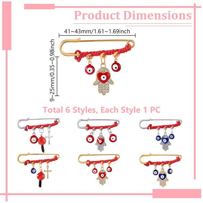 Wholesale Devil' s Eye brooch,  simple palm pin,  creative eye cross pendant,  blue eye heart brooch