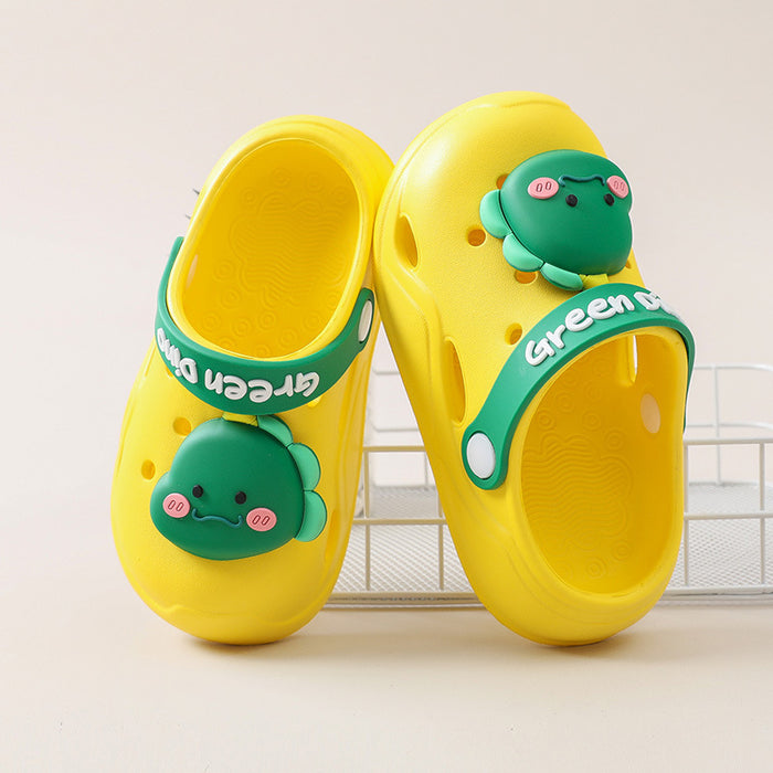 Wholesale Bear closed toe anti-collision children's slippers indoor non-slip cartoon baby beach hole shoes