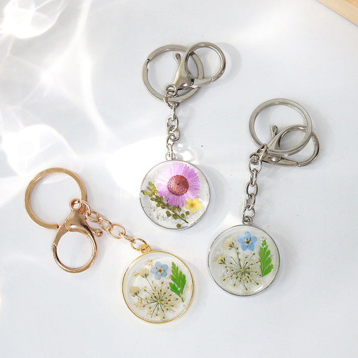 Wholesale Dried Flower Resin Keychain JDC-KC-AWei005