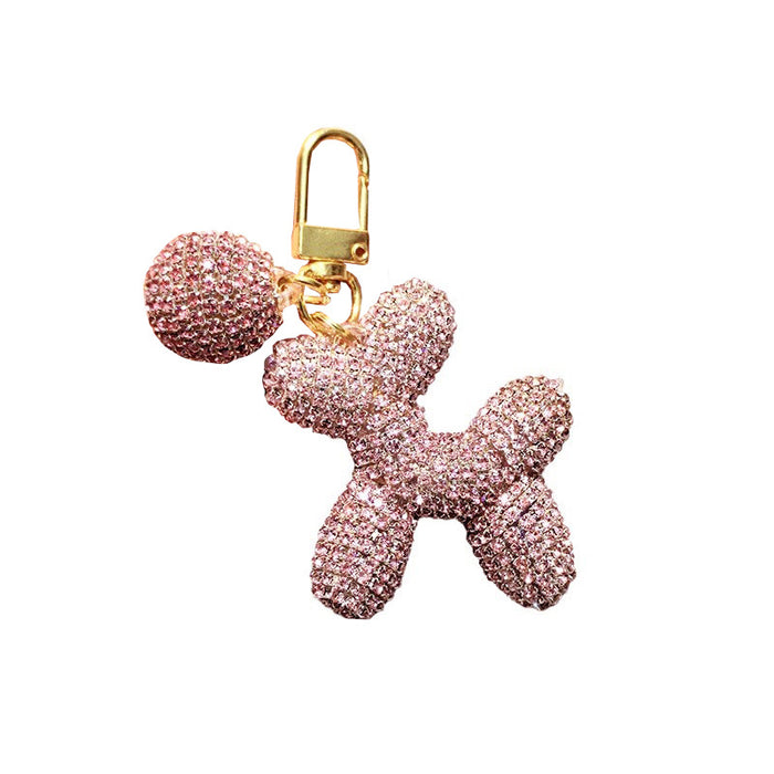 Wholesale Cute Balloon Puppy Diamond Car Keychain Pendant Doll Pendant Accessories Lanyard