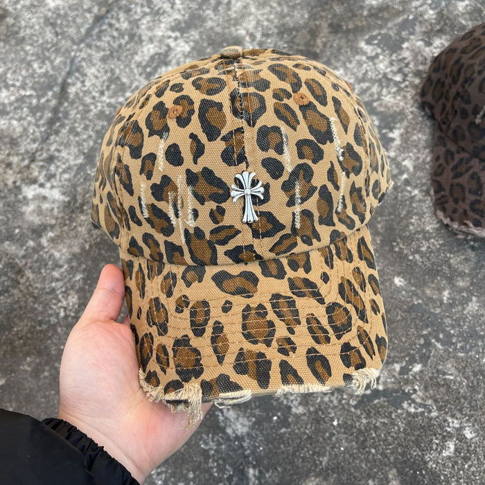 Wholesale Vintage Leopard Print Cross Flower Cotton Baseball Cap JDC-FH-ZunKai005