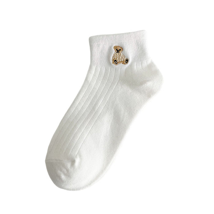 Wholesale Socks thin, simple and cute cartoon embroidery sports shallow mouth low top boat socks