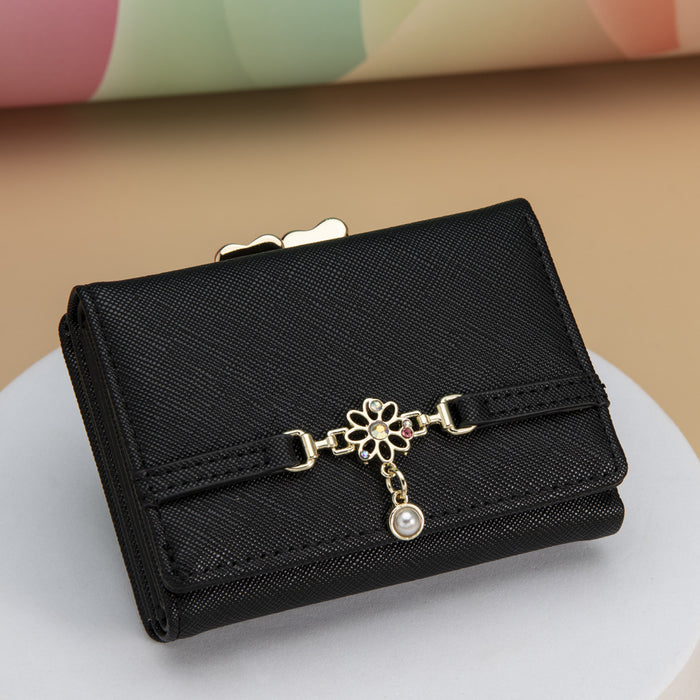 Wholesale Fresh Chain Three-fold Cartoon Thin Wallet for Students Cute Small Coin Purse Women's Short Wallet