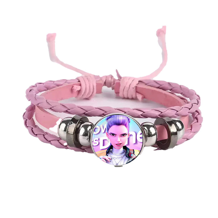 Wholesale KPOP Couple leather braided black bracelet