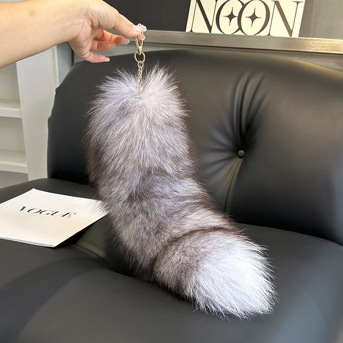 Wholesale Fox fur big tail f keychain