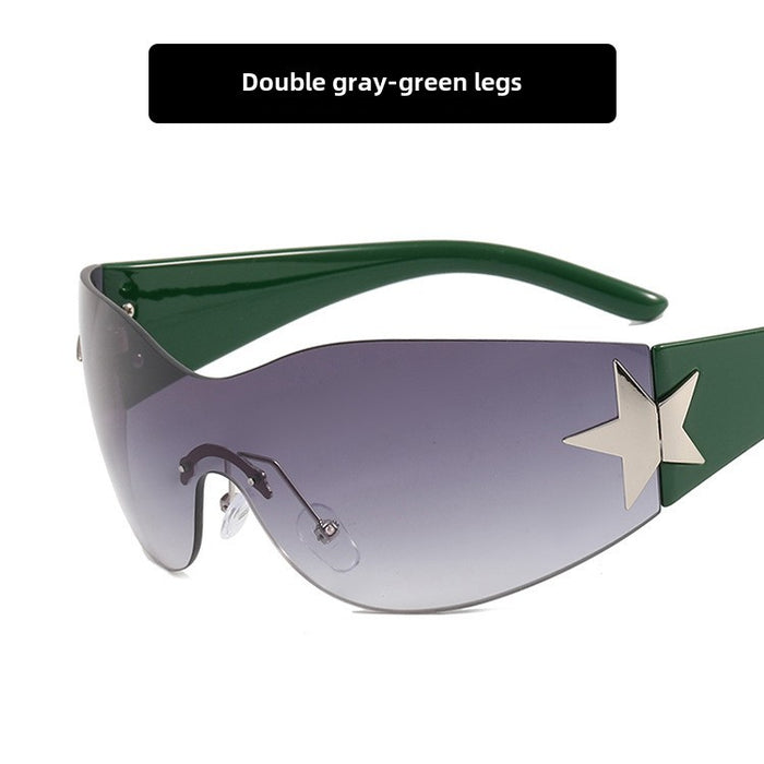 Wholesale Frameless pentagram integrated pilot sunglasses, sunshade sunglasses