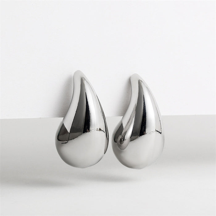 Wholesale Women' s golden water drop geometricv earrings