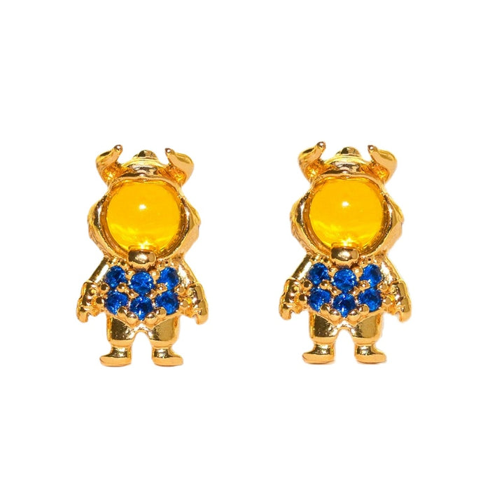 Wholesale  cartoon three-piece earrings suit zircon earrings