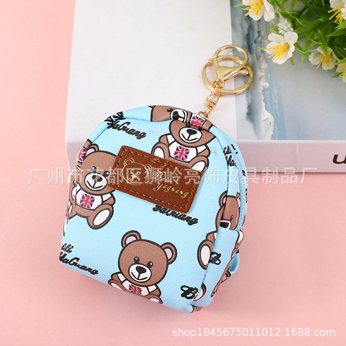 Wholesale PU Creative Bear Mini Coin Purse Keychain JDC-KC-Liangs002