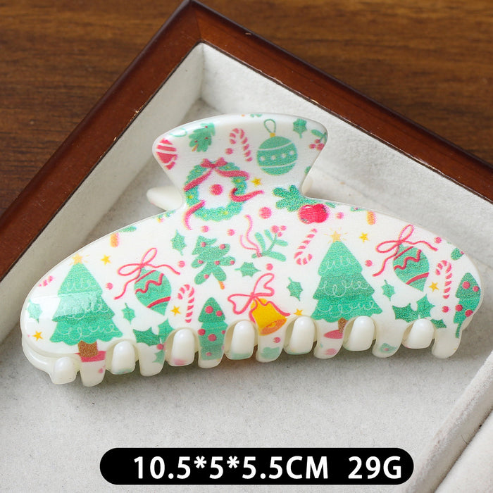 Wholesale Sweet Christmas Plaid Bear Large Plastic Hair Claw Clip Stylish Fashion Accessory For Women Great Gift Or Boutique Resale