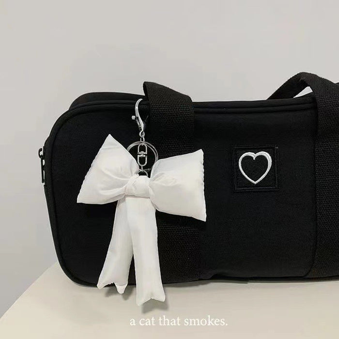 Wholesale  Simple Pink Plaid Bow Accessories Keychain