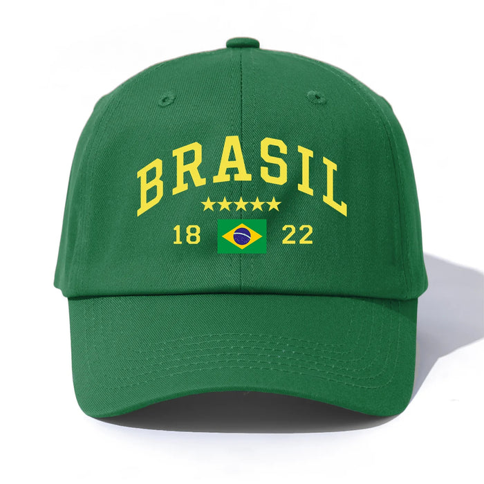 Wholesale Brazil Flag BRASIL Printed Baseball Cap Green Adjustable Outdoor Summer Fashion Accessory