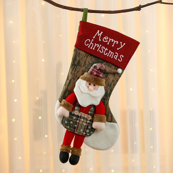 Wholesale Oversized Hanging Leg Letter Christmas Stocking Cartoon Christmas Stocking Christmas Stocking Christmas Stocking Gift Gift Decorations