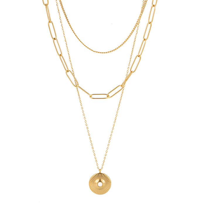 Wholesale Fashionable titanium steel necklace, versatile and high-end, multiple layered sweater chains, stainless steel necklace