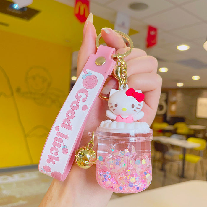 Wholesale Cartoon Doll Acrylic Quicksand Bottle Keychain JDC-KC-LiuFan020