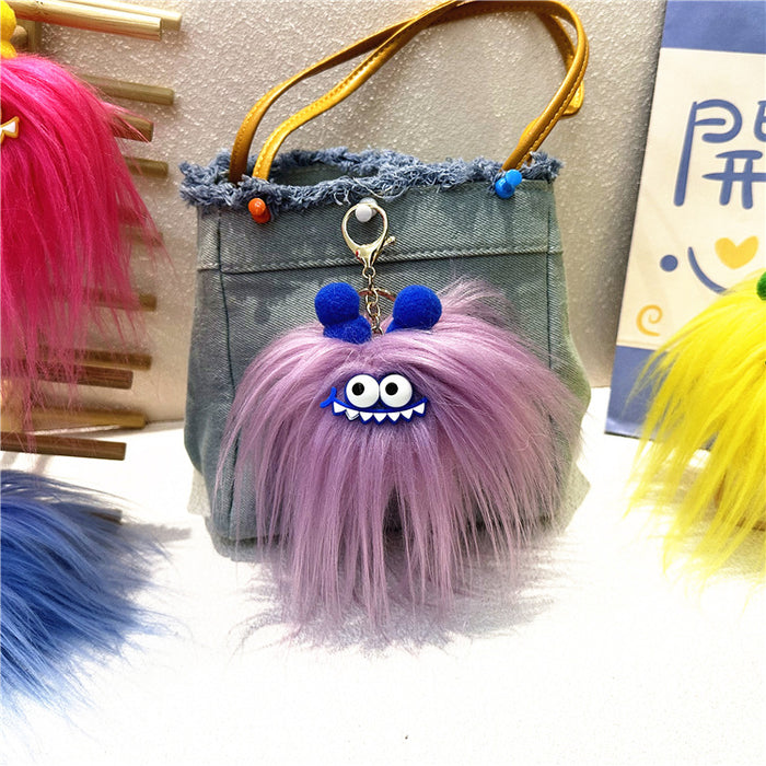 Wholesale Cute Cartoon Keychain Fried Hair Doll Sausage Mouth Bag Pendant Creative Plush Doll Gift