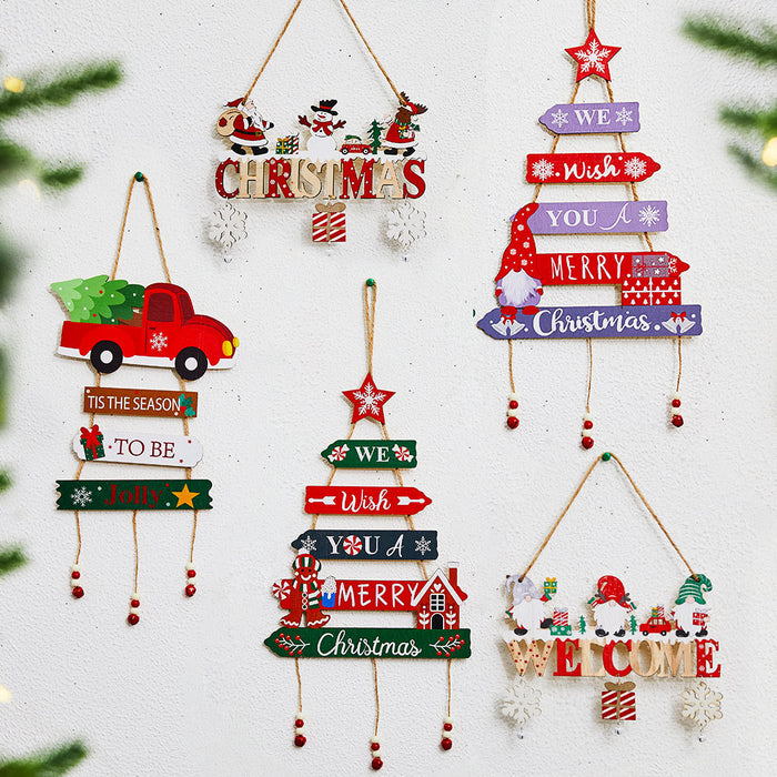 Wholesale Wooden crafts hanging signs for party Christmas decorations