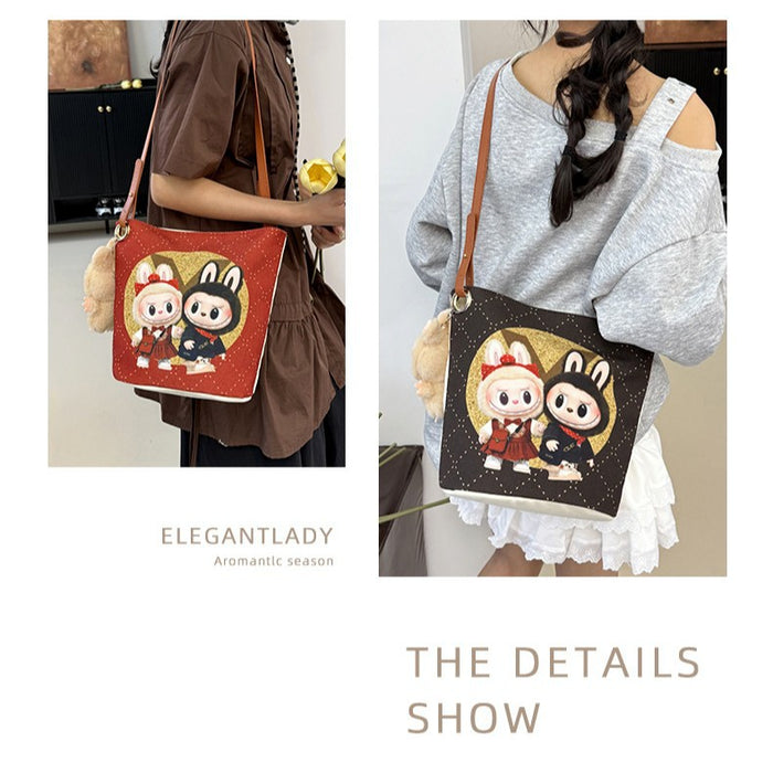 Wholesale Cartoon Trendy Shoulder Bag Cute and Exquisite Pendant Printed Crossbody Bag