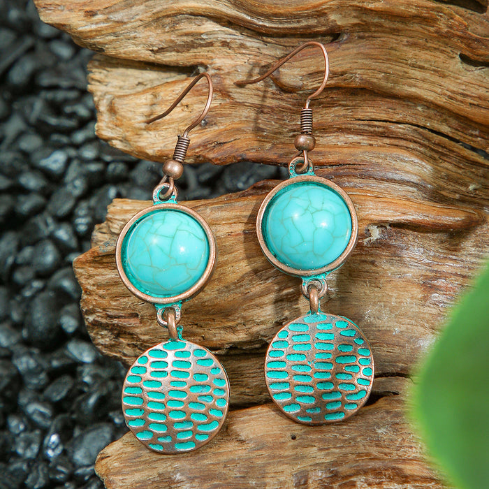 Wholesale Zinc Alloy Bohemian Turquoise Earring Set Fashion Jewelry Accessory MOQ≥2