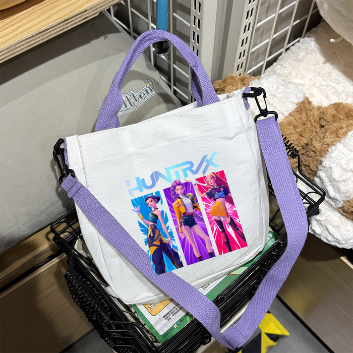 Wholesale Popular movie print canvas bag  student crossbody bag with detachable shoulder strap and handbag