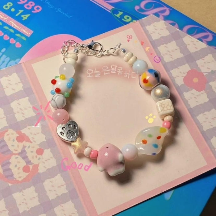 Wholesale Cute Cartoon Bracelet Girlfriend Couple Beaded Necklace Gift