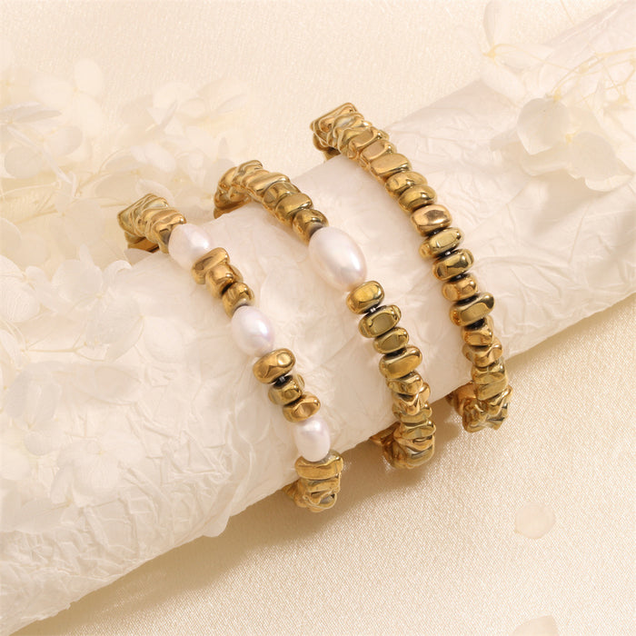 Wholesale Irregular Beaded Pearl Elastic Bracelet JDC-BT-TianYi002