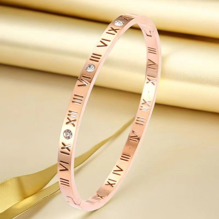 Wholesale Titanium Steel Non-fading Roman Numeral Bracelet JDC-BT-Xinj003