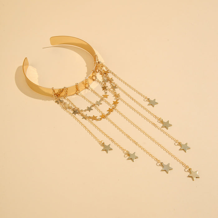 Wholesale Simple and versatile tassel chain, heart-shaped opening adjustable bracelet, arm ring